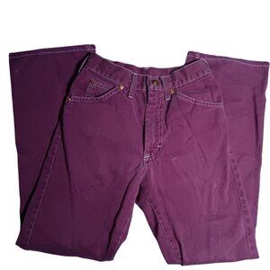 Vintage 1970's Boys 12 22x26 Royal Purple Soft Denim Bootcut Hippy Mod Jeans